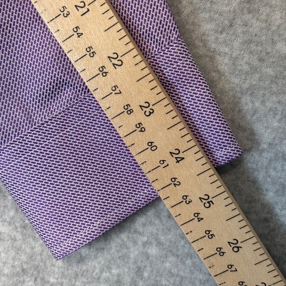 Manfinity Men's Small Button Down Shirt Purple Patterned Long Sleeve Dress Shirt - Picture 10 of 10